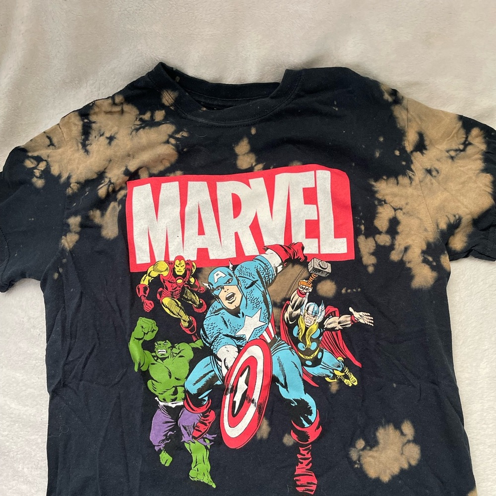 Marvel bleach tie dye shirt